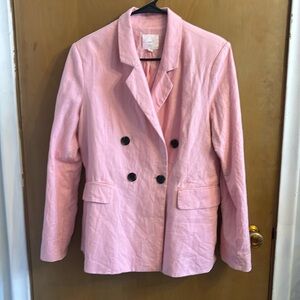 Bubblegum pink women’s double breasted blazer